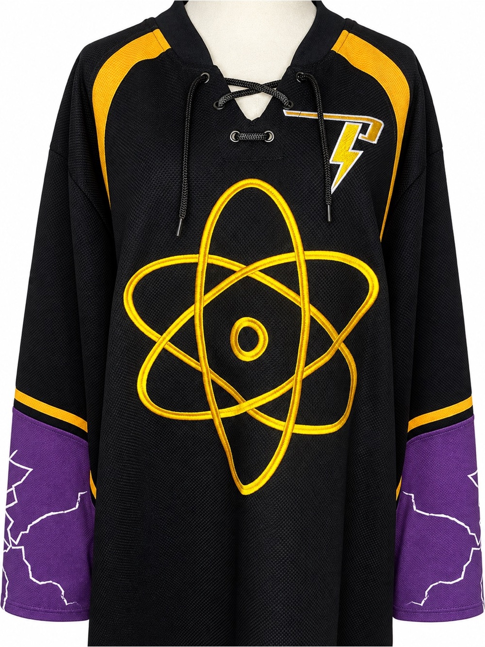 Disney Black, Purple & Yellow Powerline '95 Hockey-Style Jersey Top